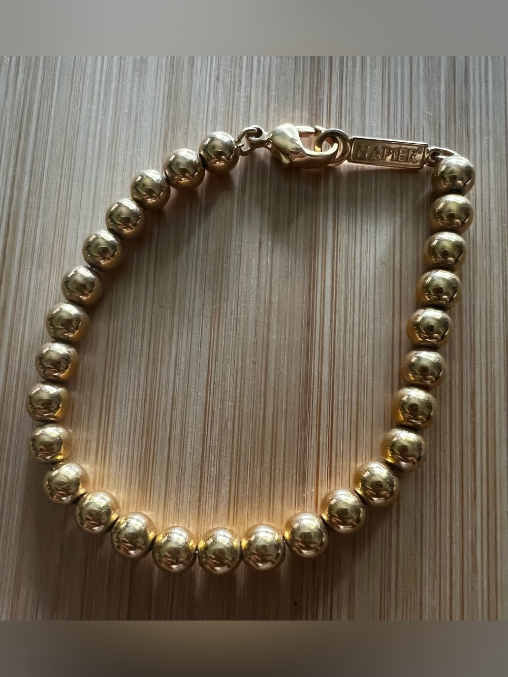 Gold Bead Bracelet with Lobster Clasp - Napier